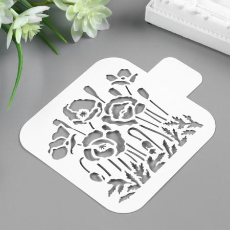 Plastic stencil "Maki" 9x9 cm-1