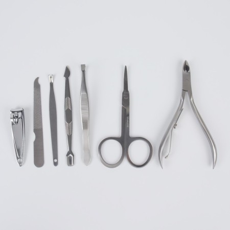 Manicure set, 7 items, in case, brown color-2