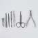 Manicure set, 7 items, in case, brown color