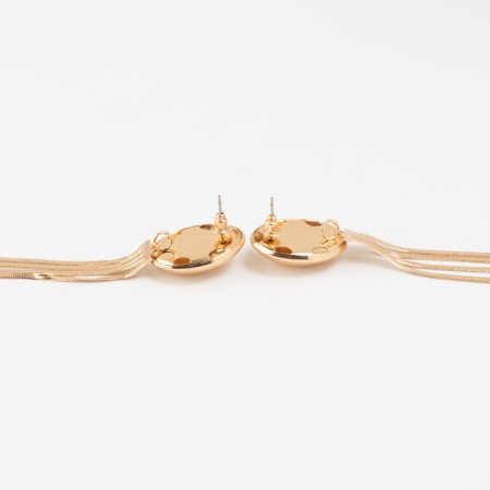 Hanging earrings "Waterfall" 4 threads, color gold-2