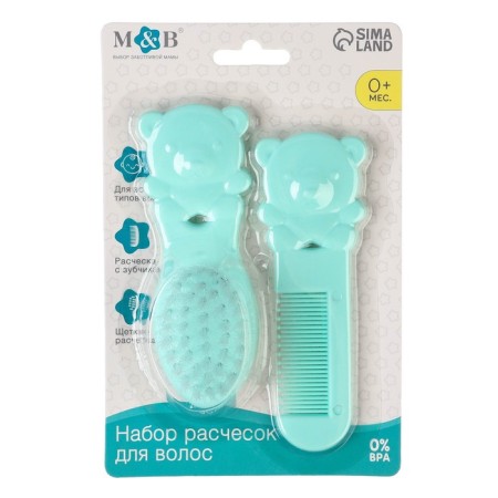 Set of combs "Bear", 2 pcs., Green color-4