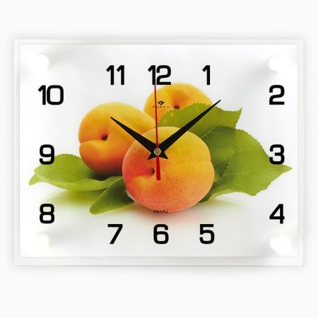 Wall clock: kitchen, "peaches", silent, 20 x 26 cm