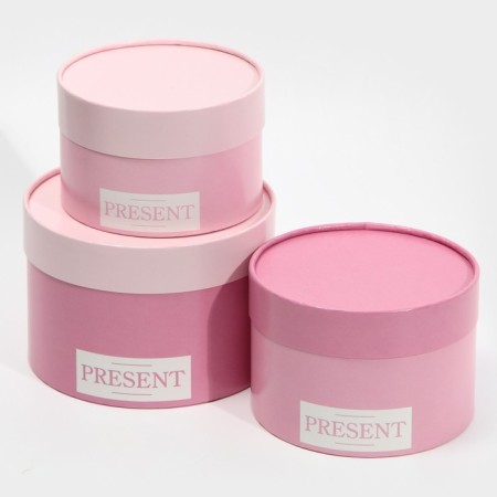 Set of hats 3 in 1, gift packaging, “delicate colors”, 16 x 10, 14 x 9, 13 x 8.5 cm-1