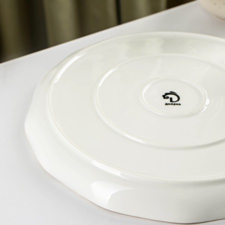 Porcelain dinner lunch share "Milky Way", D = 25 cm, color gray color-4