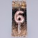Candle in the Cake "European", number "6", 6 cm, pink gold