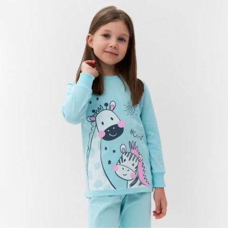 Pajamas for a girl, mint color, height 98 cm-1