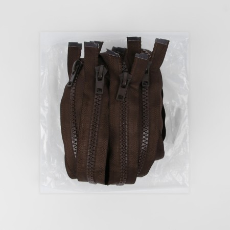 Lightning "Tractor", No. 8, detachable, automatic lock, 70 cm, brown color-2