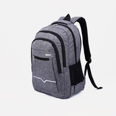 A backpack with a zipper, 2 external pockets, color gray color-2