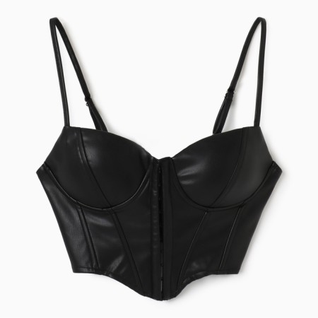 Women's leather corset, mist, p. L, black-7