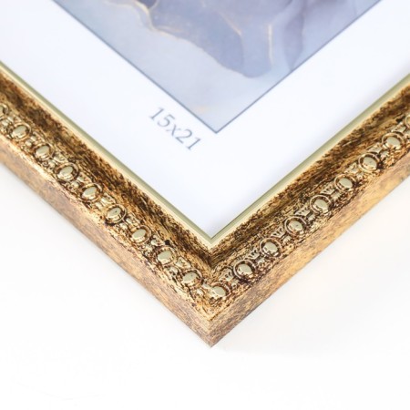 Photo frame Plastic "Kame" 15x21 cm, aged gold-3