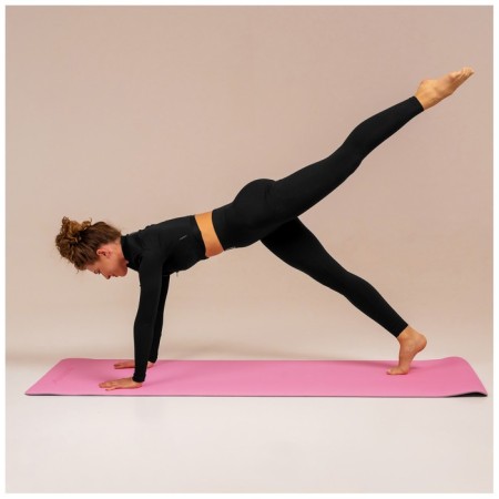 Fitness and yoga mat, 183x61x0.6 cm, gray/pink color-10