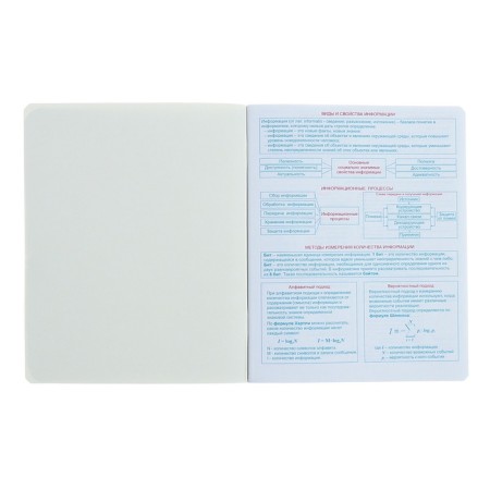 A notebook “Hints”, 48 sheets in a cage, “Informatics”, coated cardboard, matte lamination, Touch varnish, Offset block-2
