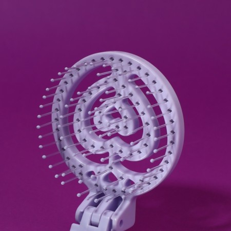 The comb is massage, folding, with a mirror, d = 6.6 cm, lilac color-5