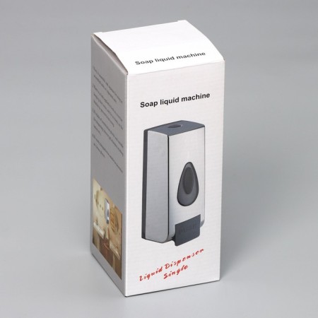 The dispenser for an antiseptic or liquid soap is mechanical, 600 ml, plastic, white color-4