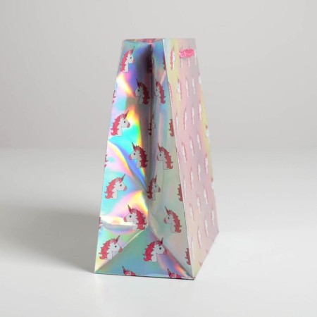 Gift holographic package, packaging, “unicorn”, 18 x 23 x 10 cm-1