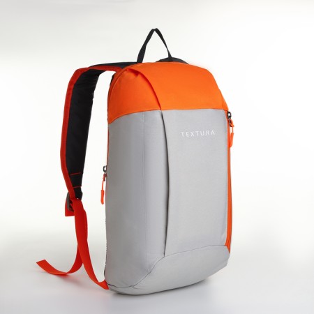 Sports backpack on lightning, textura, outer pocket, beige color/orange-2