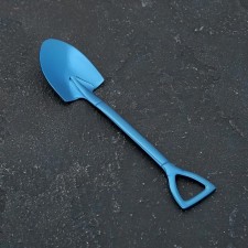 A dessert spoon made of stainless steel Magistro “shovel”, length 15.5 cm, oval shape, blue color