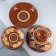Set for pancakes 7 items: 1 pc. Pancake, 6 pcs. plates, with painting, peach