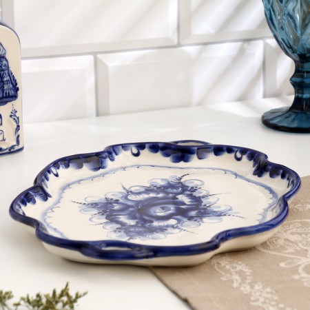 Tray "Julia", Gzhel, porcelain, 29x21 cm-1