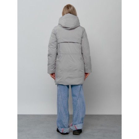 Women's winter jacket, size 42, light gray color-4