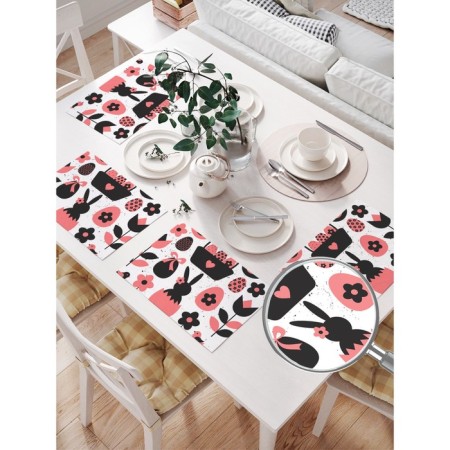 Set of napkins for setting the table "Easter rabbit", rectangular, size 32x46 cm, 4 pcs-1