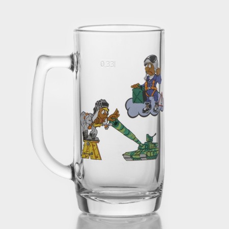 A set of beer mugs "Podkolists", 330 ml, in gift packaging, 2 pcs, drawing mix-3