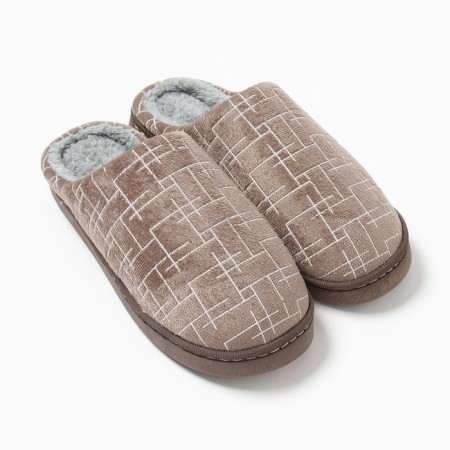 Men's slippers #004 r.42-43, brown-1