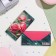 Money envelope "Congratulations!" Pink roses, green vonut, 17x8 cm