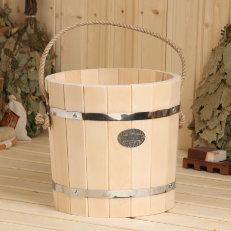 Bucket of linden, 10l, stainless hoop, handle-Vervka, "Dobroparov"-4