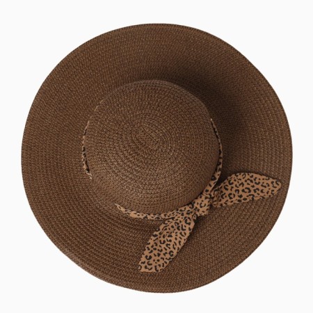 Women's hat Minaku "Leopard" Brown color, rr 56-58-1