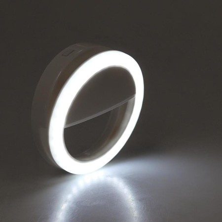 LED ring lamp for Luazon AKS-03, from batteries, 3 modes, white