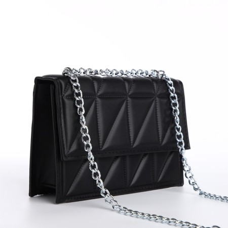 Women's bag on the valve, 22x15x6 cm, black color-3