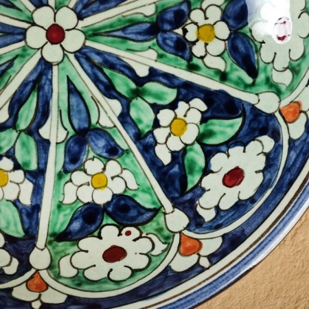 Plate of the Rishtan ceramics "Flowers", blue, deep, 20 cm mix-4