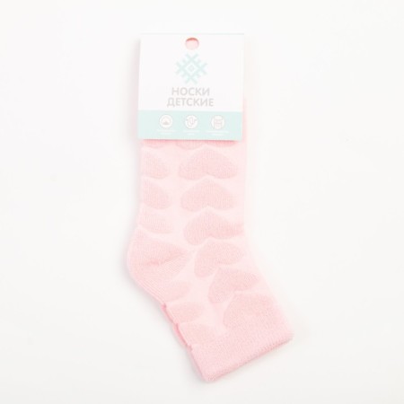 Socks for girls Tainted KAFTAN "Hearts", size 16-18 cm, pink color-4