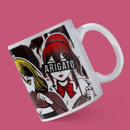 Ceramic Arigato mug, 320 ml, white color-2