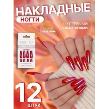 Poaling Paletteaps, 12 pcs, with adhesive plates, ballerina form, red
