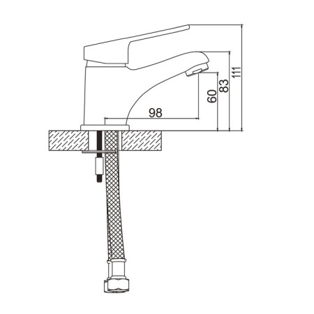 Accoona A9051 shell mixer, single -leaf, brass, chrome-4