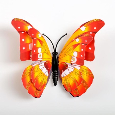 Magnet Plastic "Butterfly Gold Blacks" double wings 9.5x7 cm-2