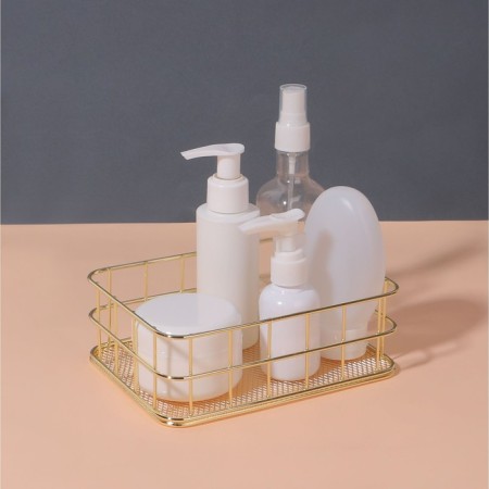 Organizer for storing cosmetic supplies "Rafael", 17 × 12 × 6 cm, golden color-1