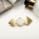 Liberty-automatic hairpin "Liberty" rhombuses, 8 cm, white-golden