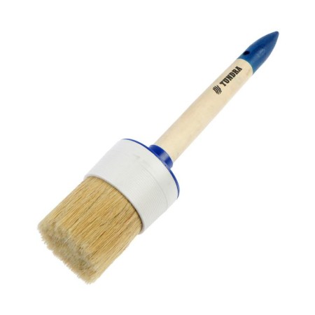 Round tundra, natural bristles, wooden handle, No. 18, 60 mm