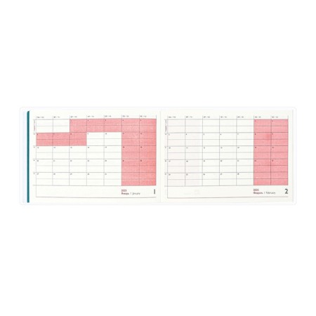 The weekly dated 2025, Escalada "Snake", 180 x 127 mm, soft cover, PVC, 64 sheets, pancake embossing, block 70, green-10