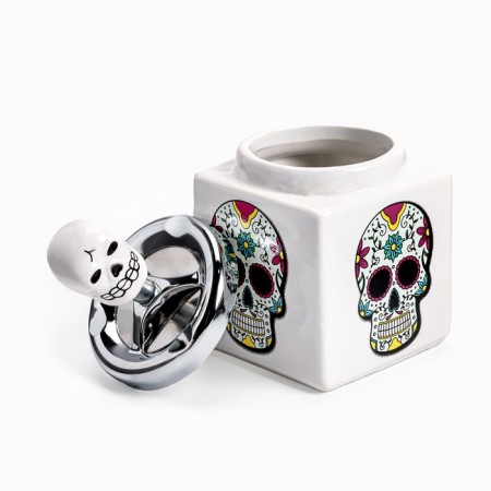 Ash for the house is a smokeless "skull", for cigarettes and sticks, 8.5 x 16 cm, black-1