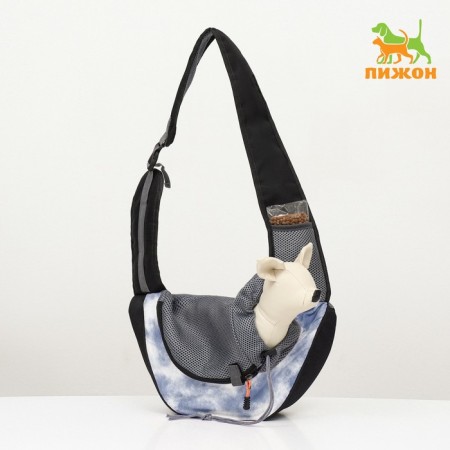 Cracking bag "sling" with a mount for a collar, 45 x 11 x 24 cm, white-gray