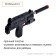 The Uzi automatic machine, with a laser, shoots rubber and gel bullets
