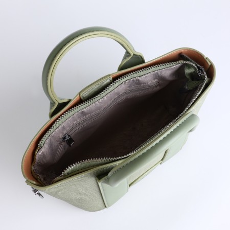 Bag Female Tout with zipper, green color-7