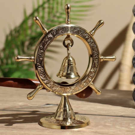 Carved "helm" double -sided, with a wooden pen 19x7.5x17.5 cm-2