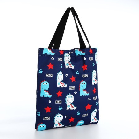 Set of a youth backpack from textiles, a shoper bag, blue color-5