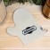 Mitten for a bathhouse, white with black embroidery "Dobroparov"