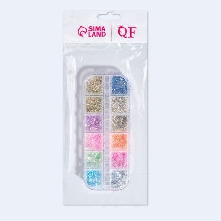 Sparkles for decor, 12 cells, small, multi -colored-8
